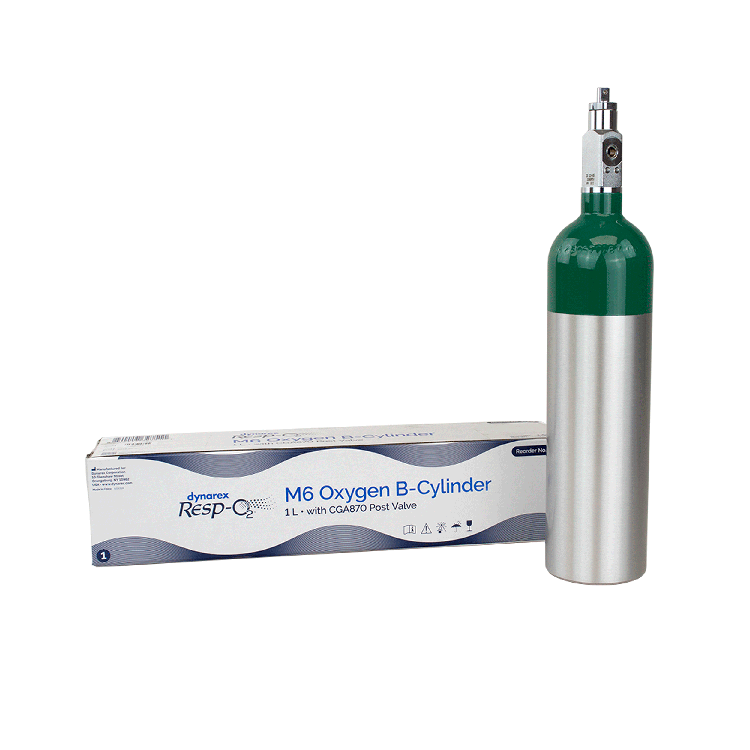M6 - Oxygen B-Cylinder w/ CGA870 Post Valve, 1L - 1 per Case