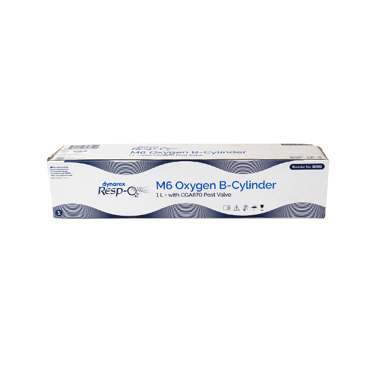 M6 - Oxygen B-Cylinder w/ CGA870 Post Valve, 1L - 1 per Case