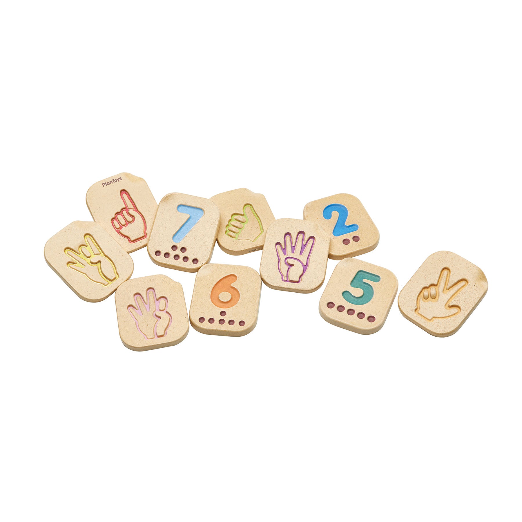 Wooden Hand Sign Numbers 1-10 Tiles