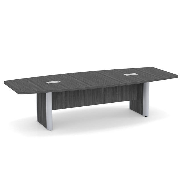 OfficeSource  Boat Shaped Conference Table with Elliptical Base - 10' - Coastal Gray