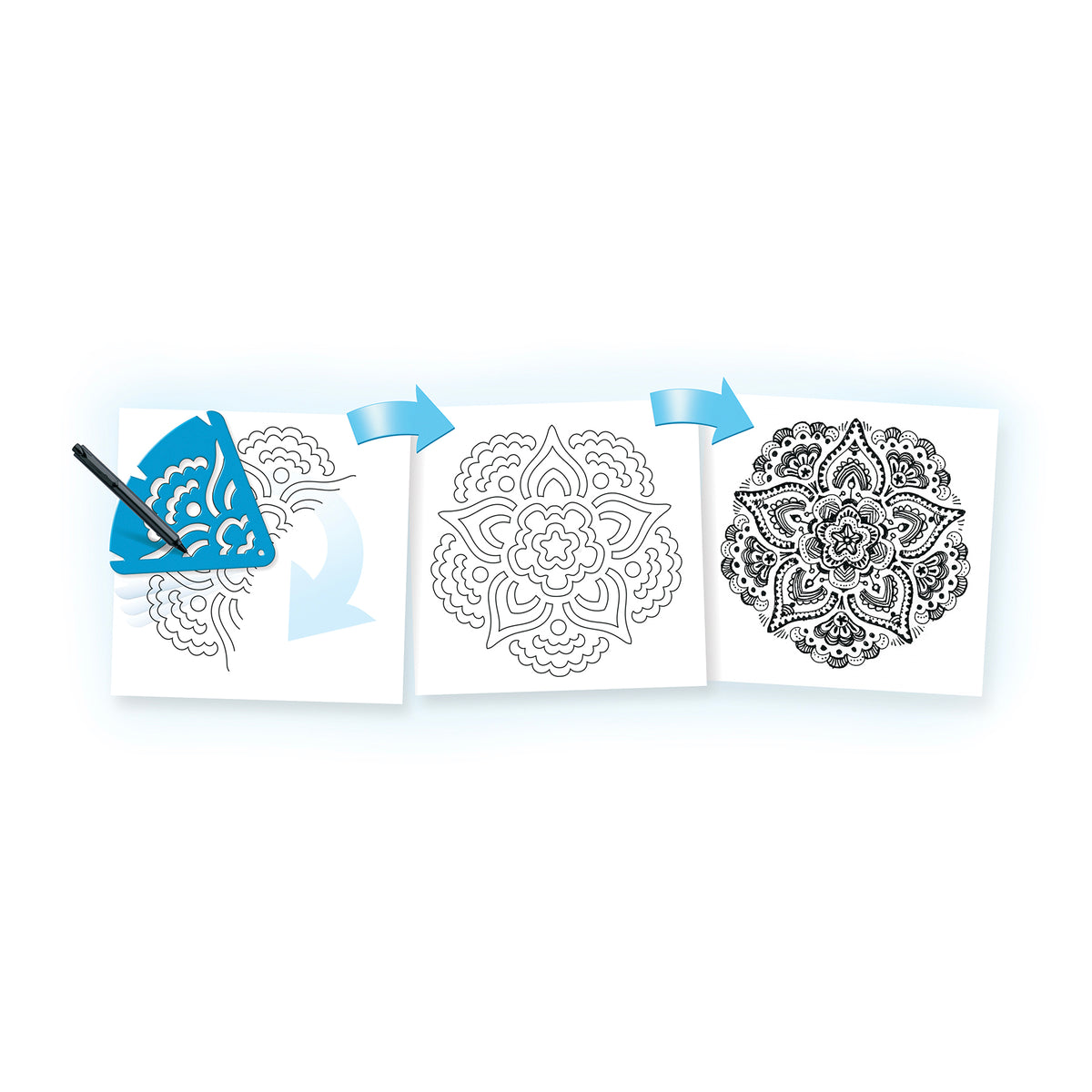 FRACTION MANDALA STENCILS