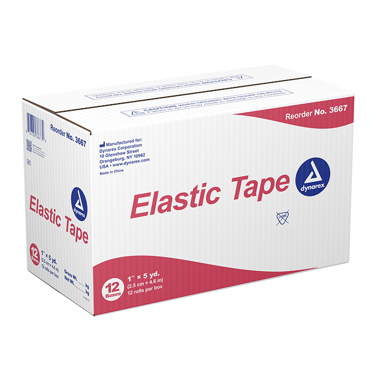 Elastic Tape, 1" x 5 yd, 12/12/cs - 12 pcs per Box/12 Boxes per Case
