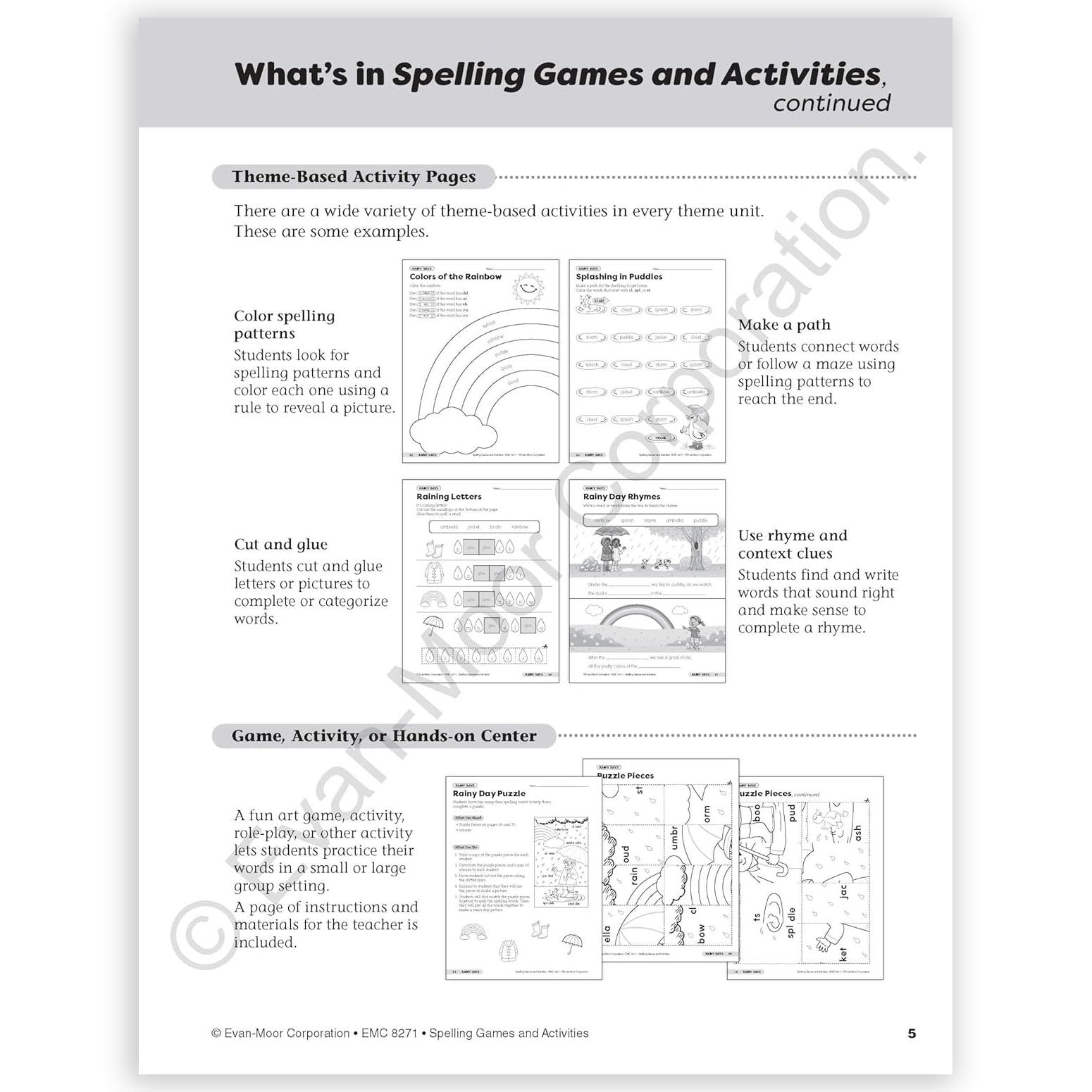 Spelling Games and Activities, Grade 1