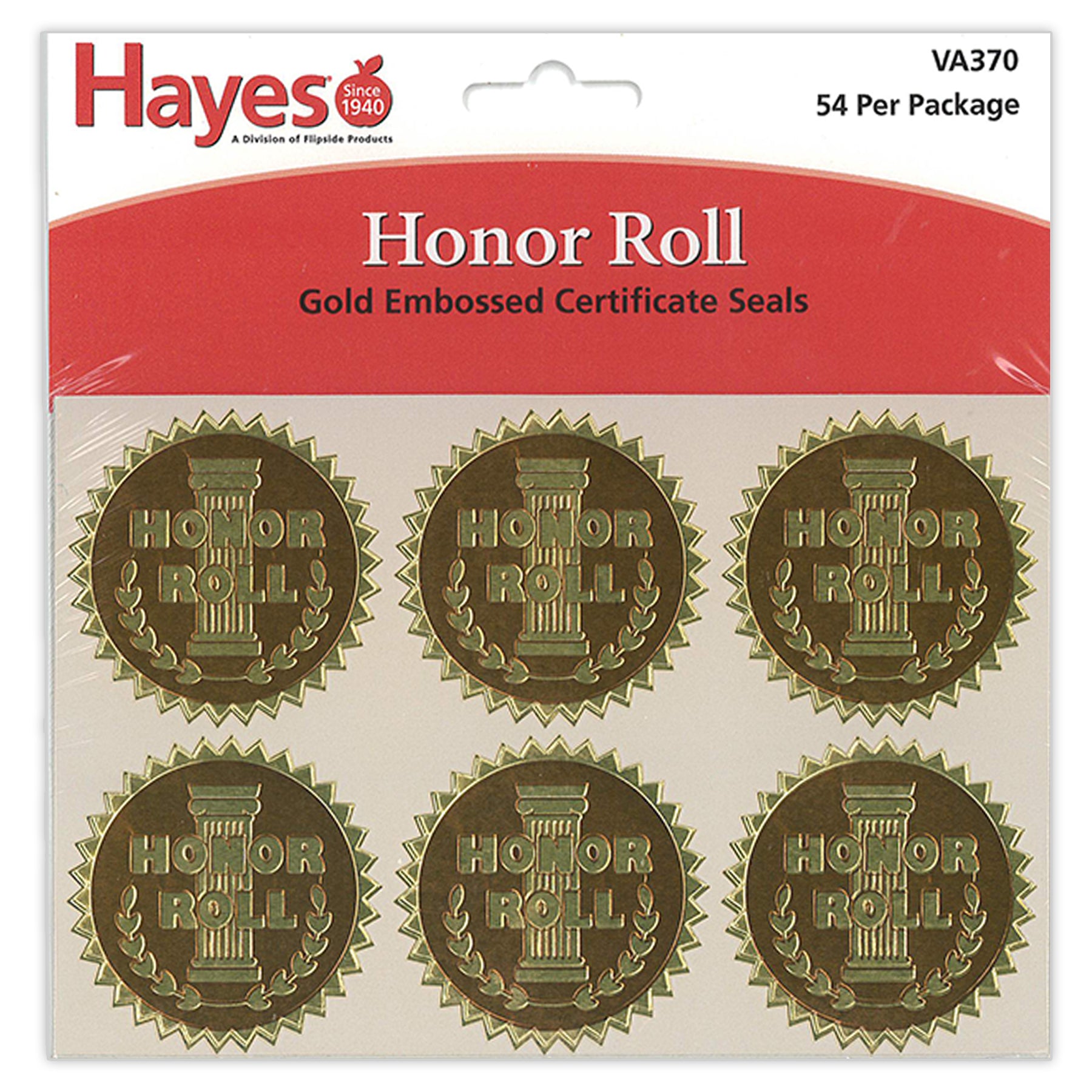 Gold Foil Embossed Seals, Honor Roll