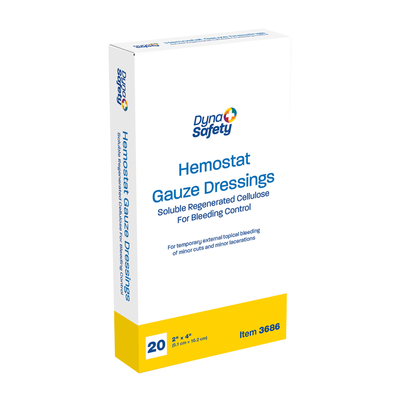 Hemostat Gauze Dressing, 2" x 4" - 20 pcs per Box/10 Boxes per Case