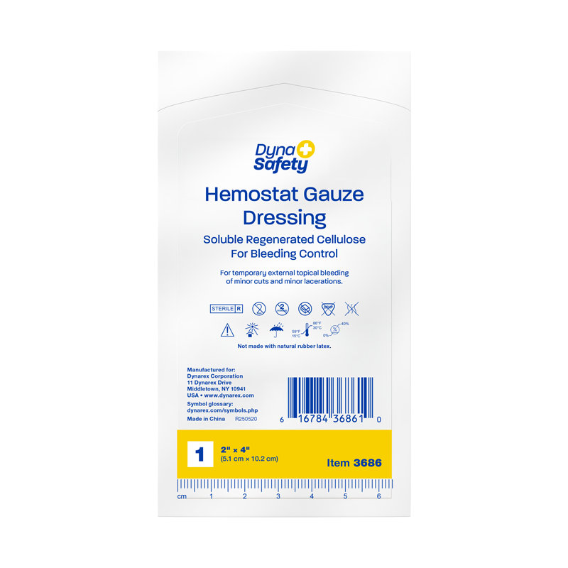 Hemostat Gauze Dressing, 2" x 4" - 20 pcs per Box/10 Boxes per Case