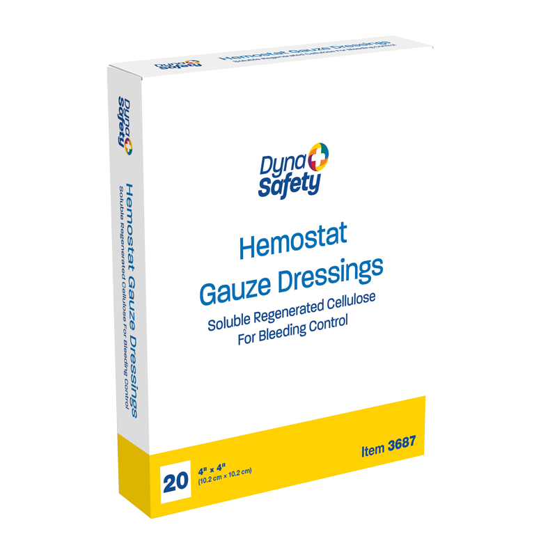 Hemostat Gauze Dressing, 4" x 4" - 20 pcs per Box/10 Boxes per Case