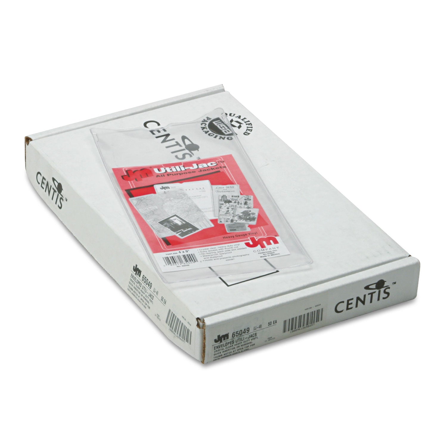 Oxford File Jacket, 9" x 4", Clear Vinyl, Durable, Water Proof, Heavy Duty, Tear Resistant, 50/Box