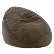 Jaxx Koku - Designer Oval Two-Tone Bean Bag Chair - Quilted Microvelvet, Espresso