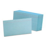 Oxford Colored Ruled Index Cards - Front Ruling Surface - Ruled Front Ruling - 90 lb Basis Weight - 3" x 5" Sheet Size - Blue Paper - 100 / Pack