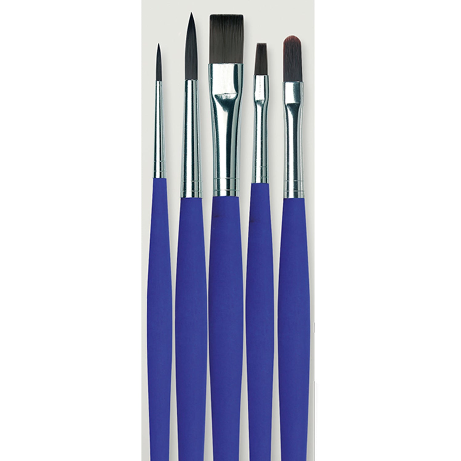 FORTE-Acrylics Student Brush, Synthetic, Acrylic & Oil, Assorted, 5 Brush Set