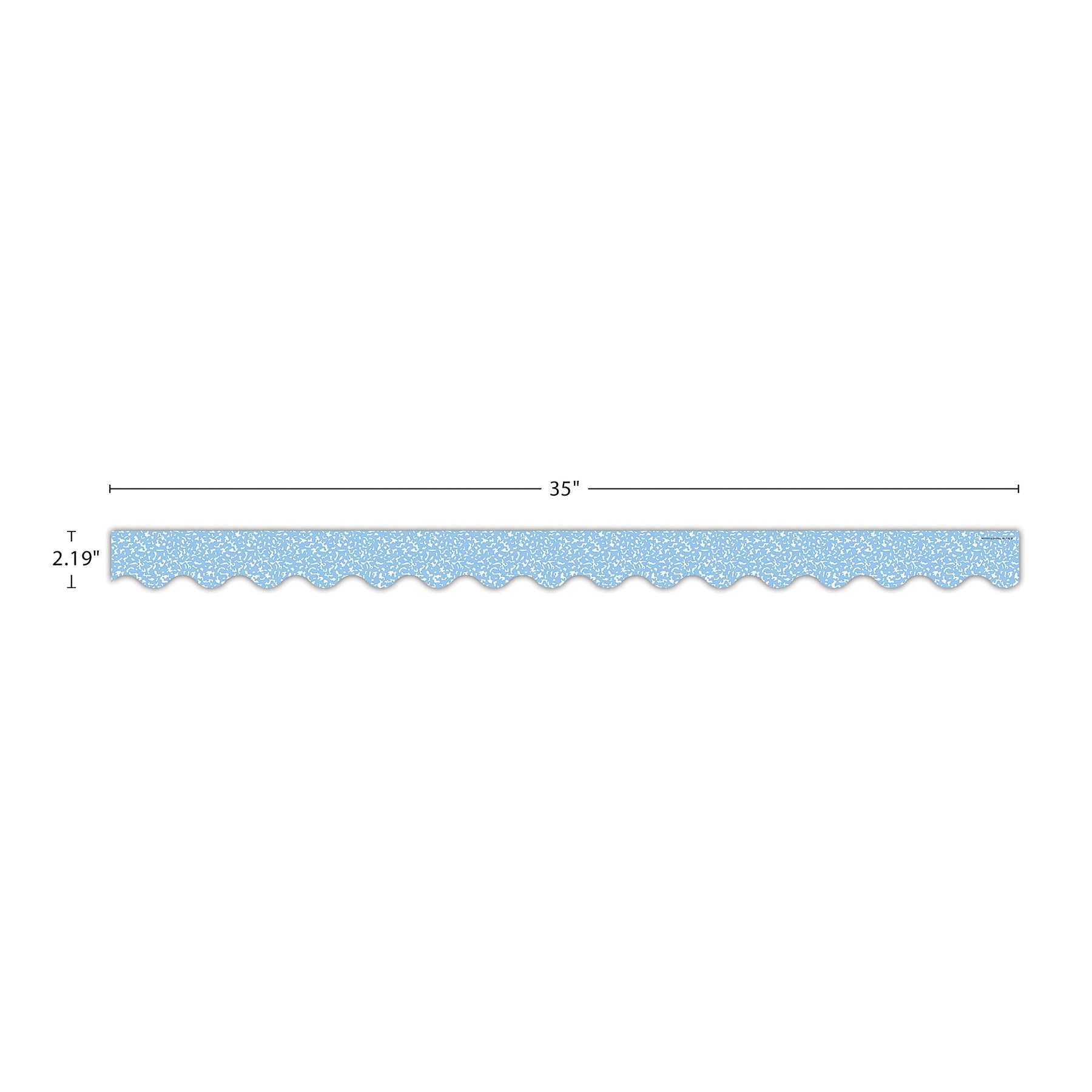 Composition Blue Scalloped Border Trim, 35 Feet
