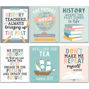 Boho History Bulletin Board Classroom Decor Posters, Set of 6