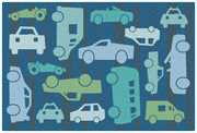 All Autos Playroom Value Rug  - 4ft x 6ft - Rectangle - Blue