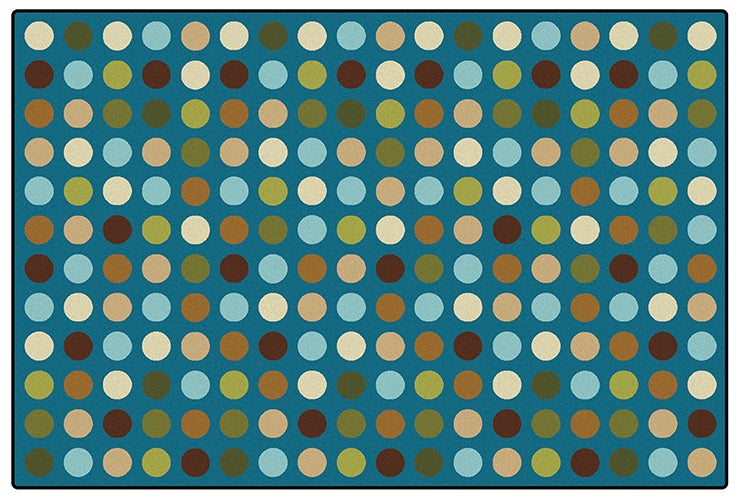 Microdots Nature Colors Value Rug  - 4ft x 6ft - Teal Blue