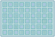 Squared Decorative Value Rug - 3ft x 4ft 6in - Rectangle Blue - Light Blue