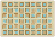 Squared Decorative Value Rug  - 4ft x 6ft - Rectangle - Tan