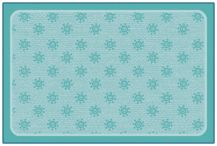 Sunshine Flowers Value Rug - 3ft x 4ft 6in - Rectangle Blue - Light Blue