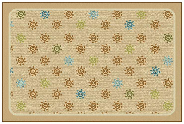 Sunshine Flowers Value Rug  - 4ft x 6ft - Rectangle - Tan