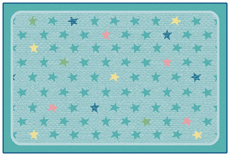 Super Stars Decorative Rug Tranquil Colors  - 4ft x 6ft - Rectangle Mixed Blue - Light Blue