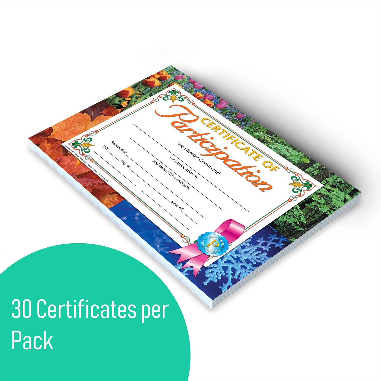Certificate of Participation, 8.5" x 11", Pack of 30