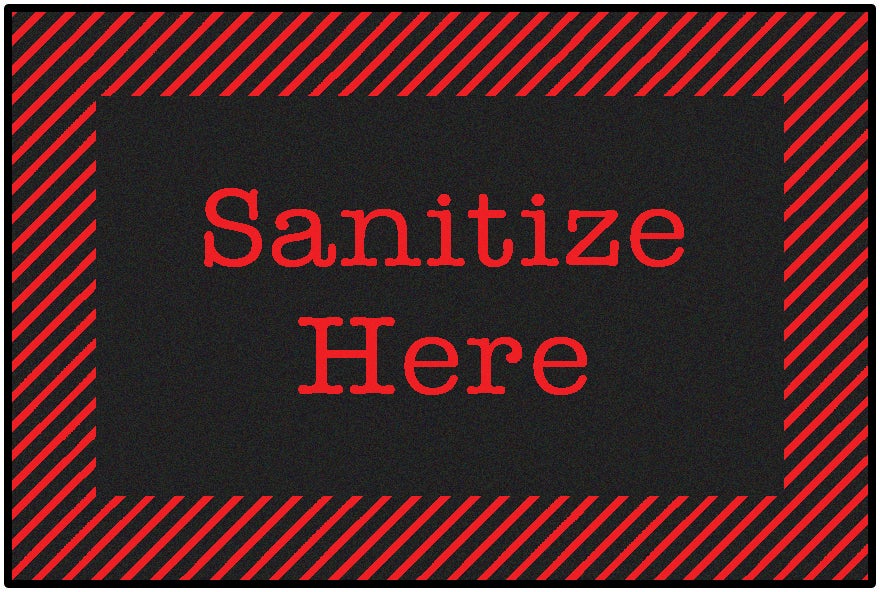 Sanitize Rug - 3ft x 4ft 6in - Rectangle - Red & Black