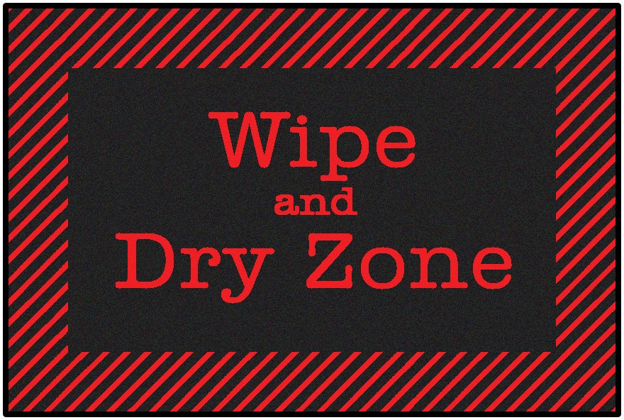 Wipe & Dry Rug - 3ft x 4ft 6in - Rectangle - Red & Black