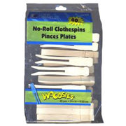 Flat Style Clothes Pins, Wood, Natural, 40 Ct, 3 3/4' - 1 Pkg