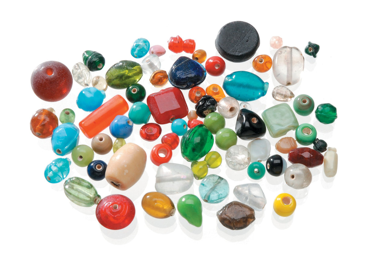 Darice Glass Beads in Assorted Shapes, Colors & Sizes , 1 Pound