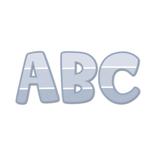 Painted Palette Slate Gray 2" Uppercase Letter Stickers