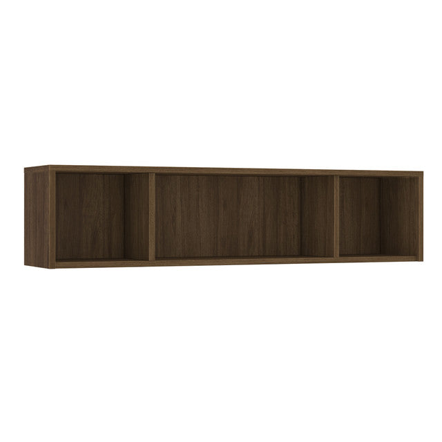 OfficeSource Laminate Open Hutch for U-Leg Desk - 71"W x 15"D - Modern Walnut
