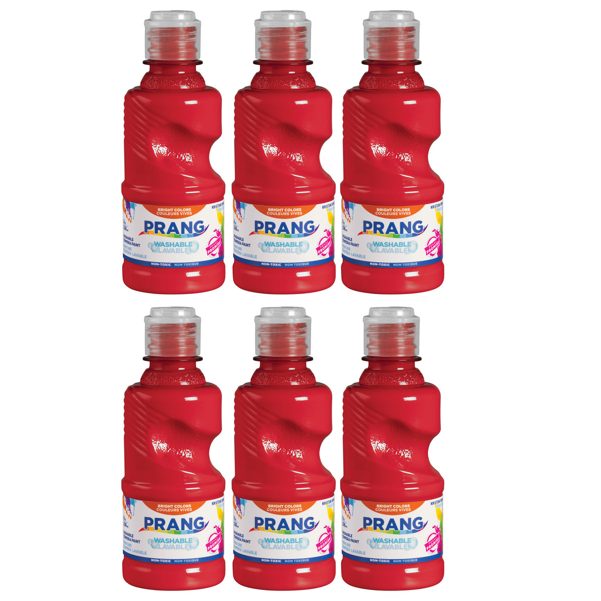 (6 EA) TEMPERA PAINT WASH 8OZ RED