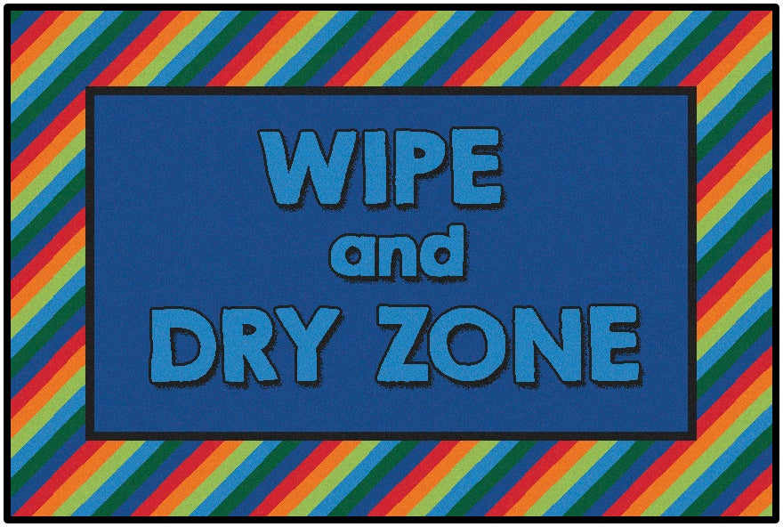 Rainbow Striped Wipe & Dry Rug - 3ft x 4ft 6in - Rectangle - Multi