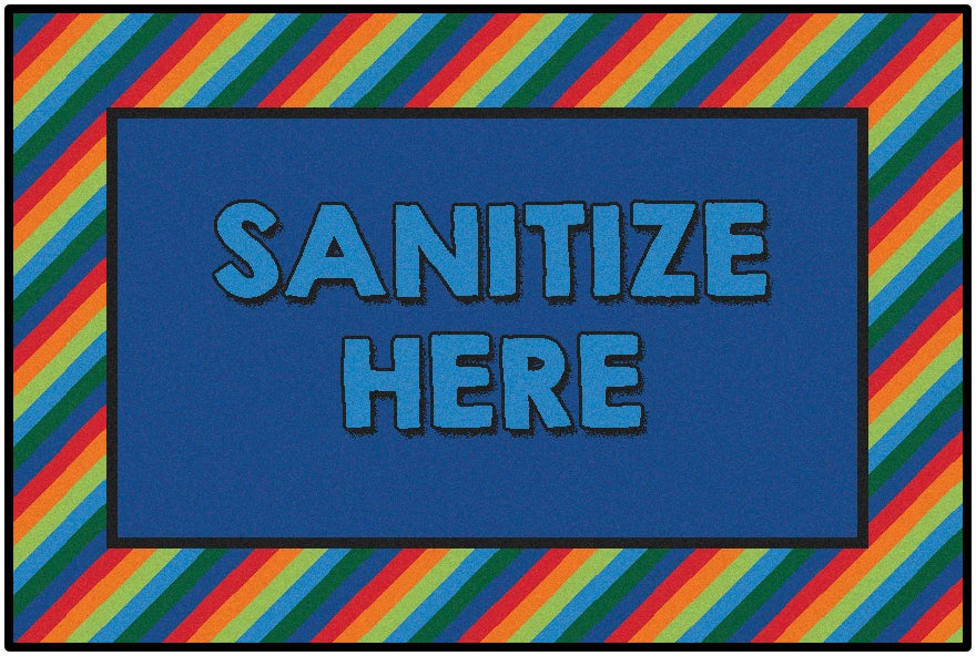 Rainbow Striped Sanitize Rug - 3ft x 4ft 6in - Rectangle - Multi