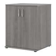 Bush Business Furniture Universal Floor Storage Cabinet with Doors and Shelves in Platinum Gray - 28.35" Width x 24.69" Depth x 33.98" Height