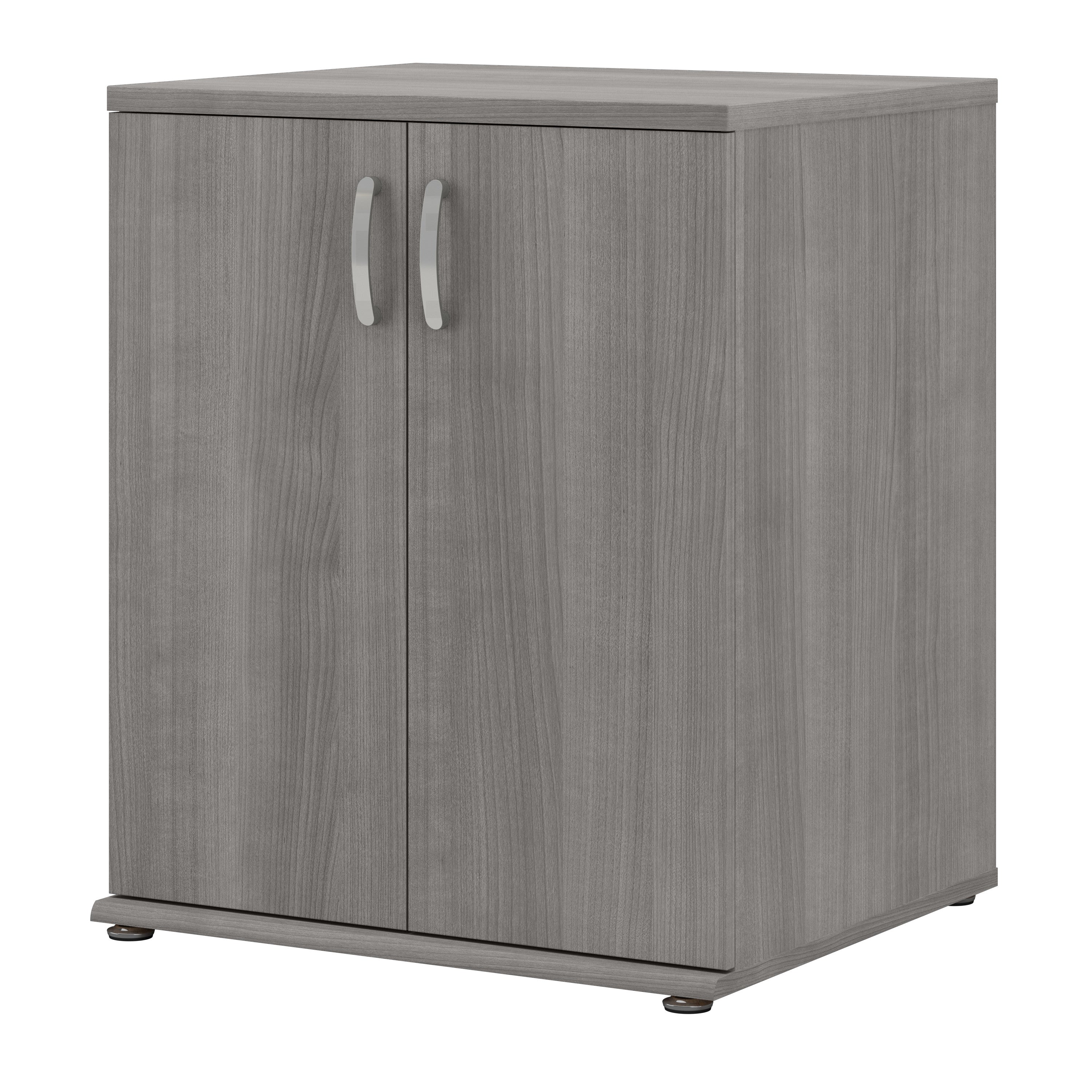 Bush Business Furniture Universal Floor Storage Cabinet with Doors and Shelves in Platinum Gray - 28.35" Width x 24.69" Depth x 33.98" Height