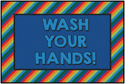 Rainbow Striped Wash Your Hands Rug - 3ft x 4ft 6in - Rectangle - Multi