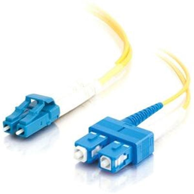 C2G 37471 OS2 Fiber Optic Cable - LC-SC 9/125 Duplex Single-Mode PVC Fiber Cable, Yellow (49.2 Feet, 15 Meters)