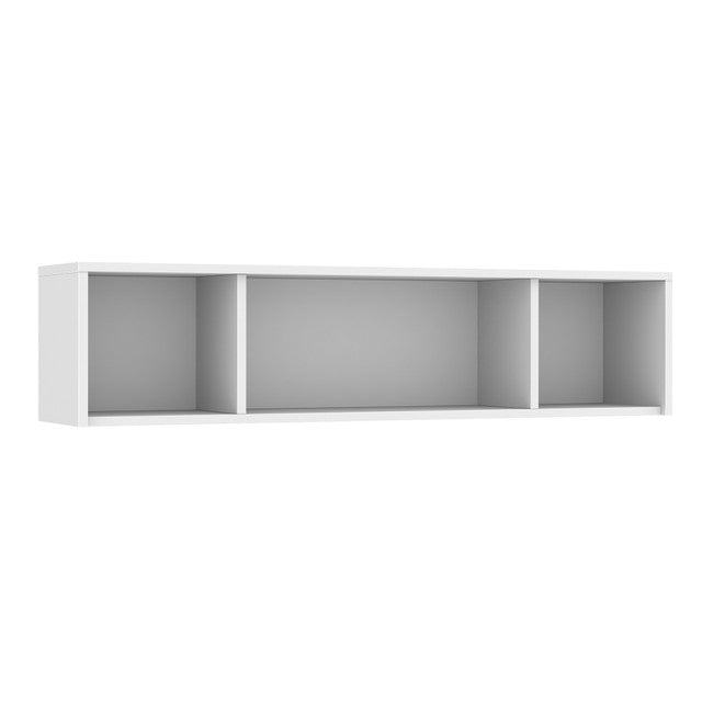 OfficeSource Laminate Open Hutch for U-Leg Desk - 71"W x 15"D - White