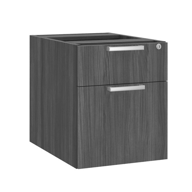 OfficeSource Laminate 2 Drawer Hanging Pedestal - Box/File - 15.5"W x 19"D - Coastal Gray