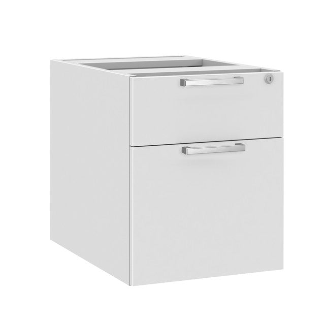 OfficeSource Laminate 2 Drawer Hanging Pedestal - Box/File - 15.5"W x 19"D - White