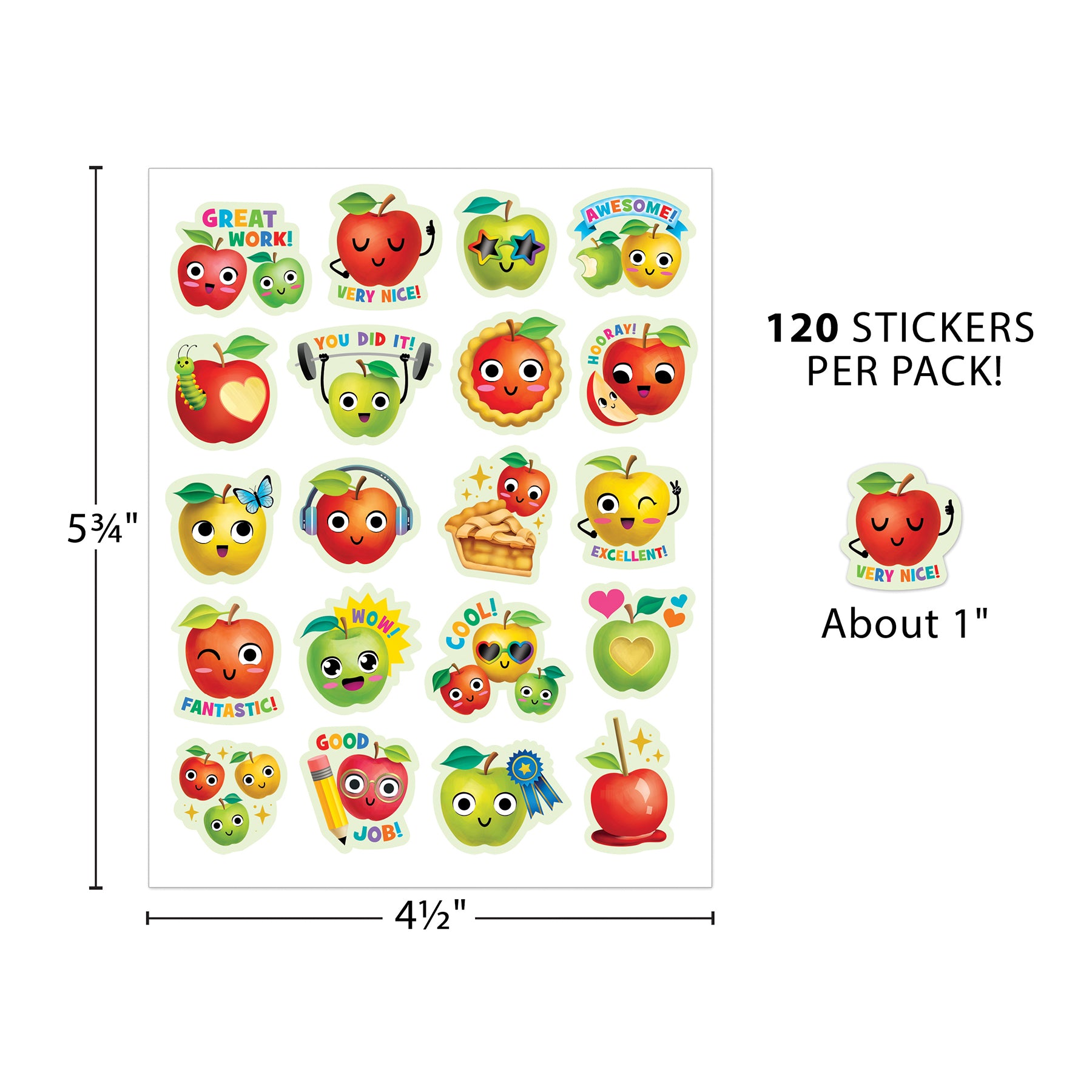 Apple Smelly Stickers, Pack of 120