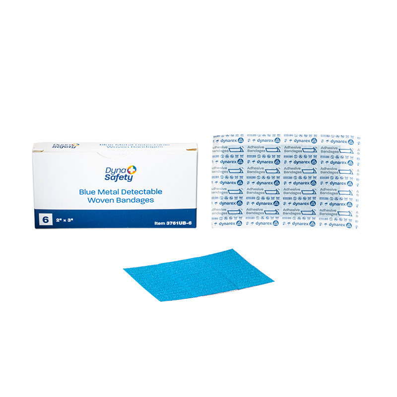 Blue Metal Detectable Woven Bandage, 2” x 3” - 6 pcs per Box/50 Boxes per Case