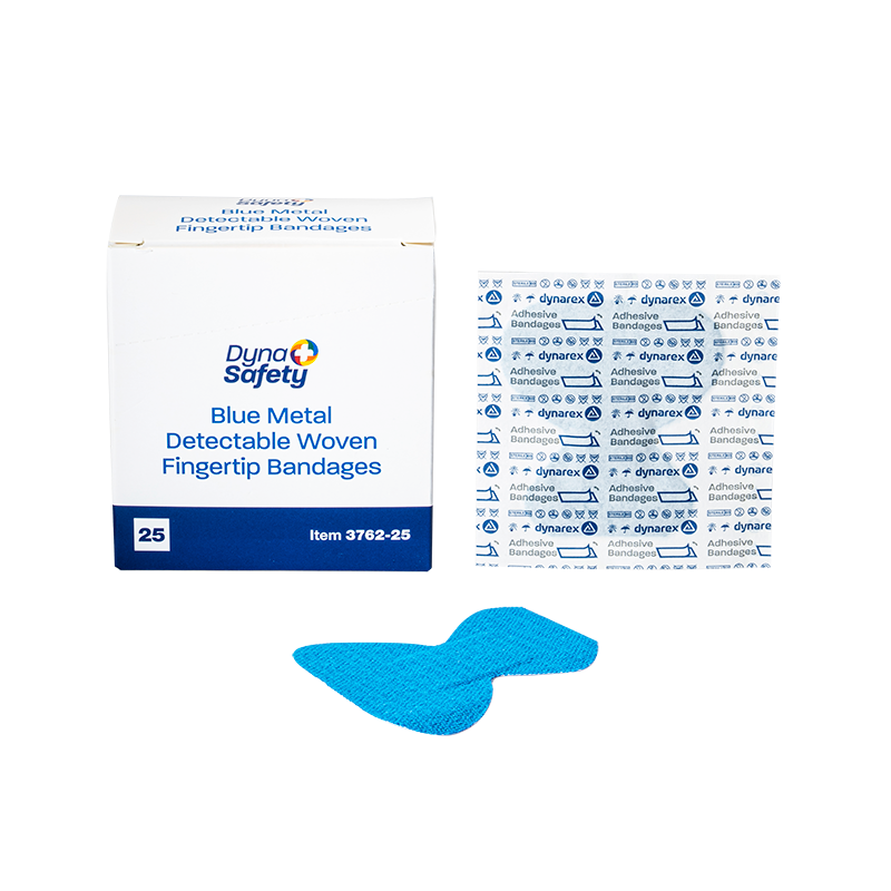 Blue Metal Detectable Woven Bandage, Fingertip - 25 pcs per Box/50 Boxes per Case