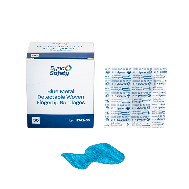 Blue Metal Detectable Woven Bandage, Fingertip - 50 pcs per Box/50 Boxes per Case