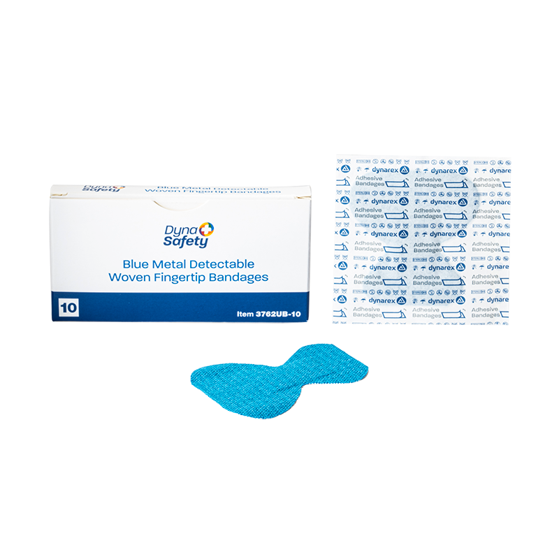 Blue Metal Detectable Woven Bandage, Fingertip - 10 pcs per Box/50 Boxes per Case