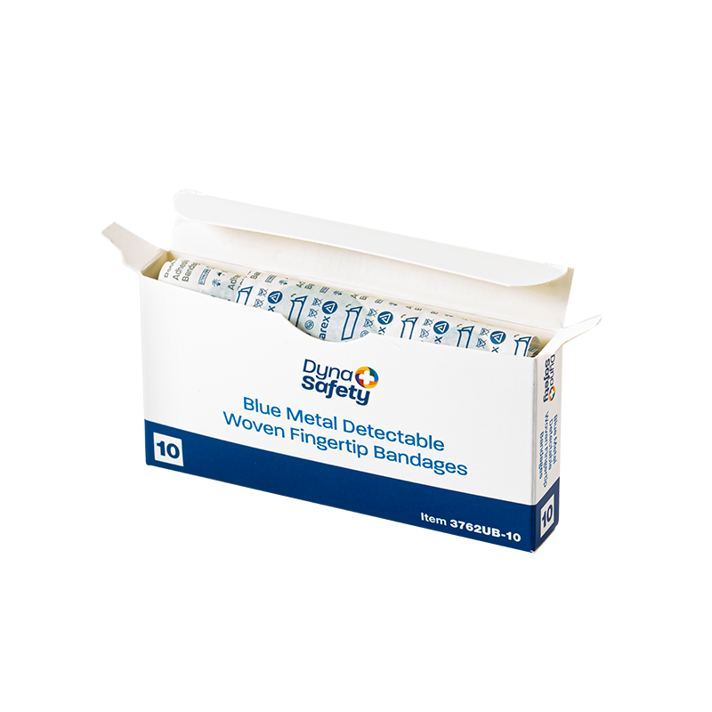 Blue Metal Detectable Woven Bandage, Fingertip - 10 pcs per Box/50 Boxes per Case