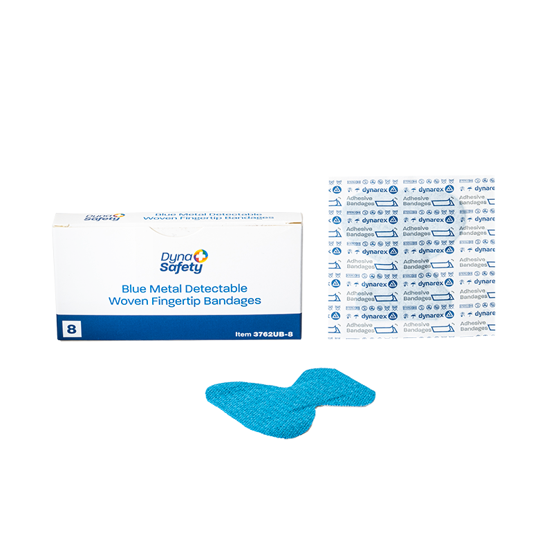 Blue Metal Detectable Woven Bandage, Fingertip - 8 pcs per Box/50 Boxes per Case