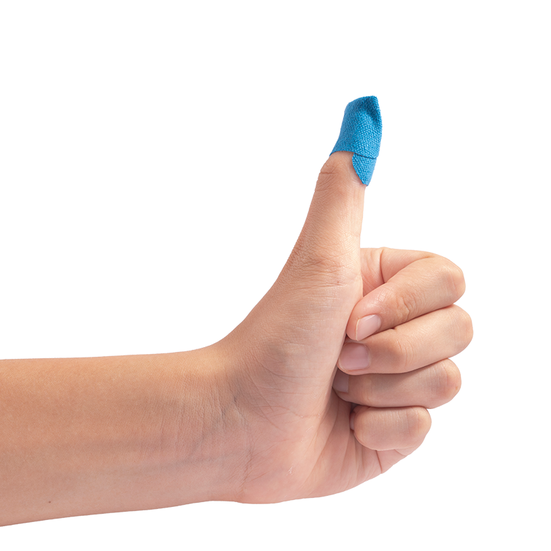Blue Metal Detectable Woven Bandage, Fingertip - 25 pcs per Box/50 Boxes per Case