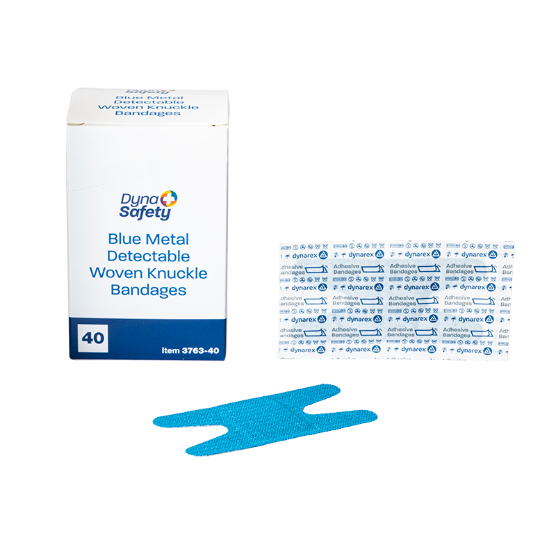 Blue Metal Detectable Woven Bandage, Knuckle - 40 pcs per Box/50 Boxes per Case